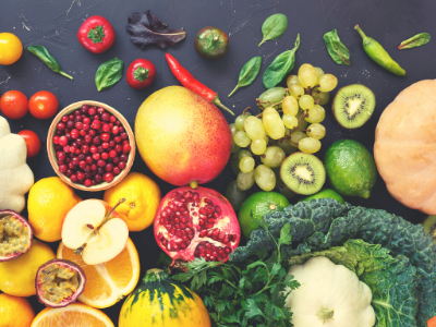 healthy fruits, vegetables